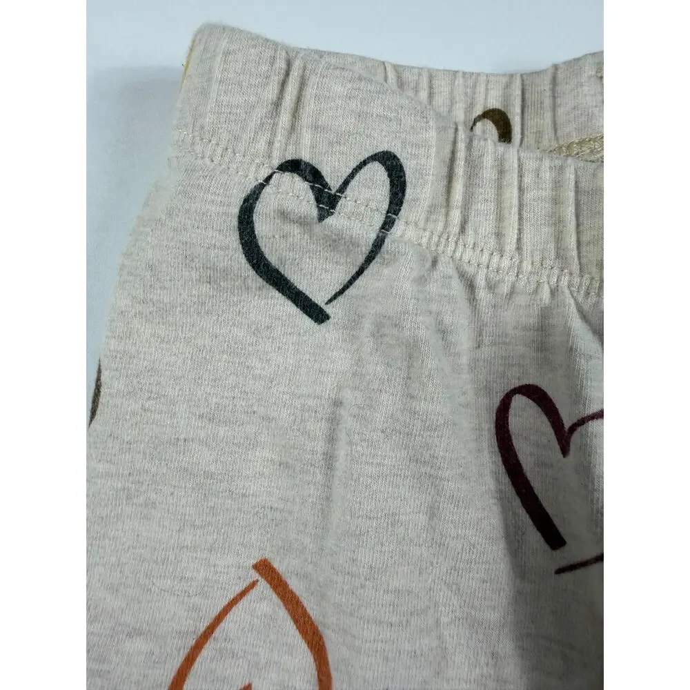 Gap Heart Hoodie Dress & Organic Cotton Heart Leggings Outfit Size 3